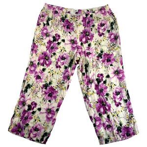 Abercrombie & Fitch Pants Women Sz 3XL Wide Leg Floral Elastic Waist Cottage